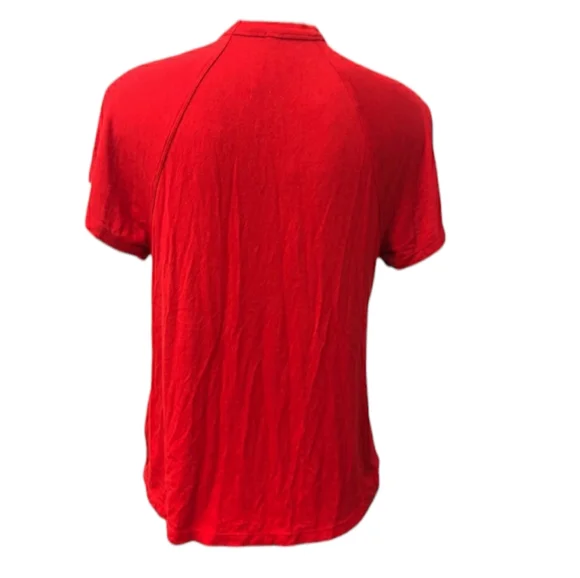 Free People Red Choker Neckline V Opening Knotted Bodice Top size S - Picture 7 of 8